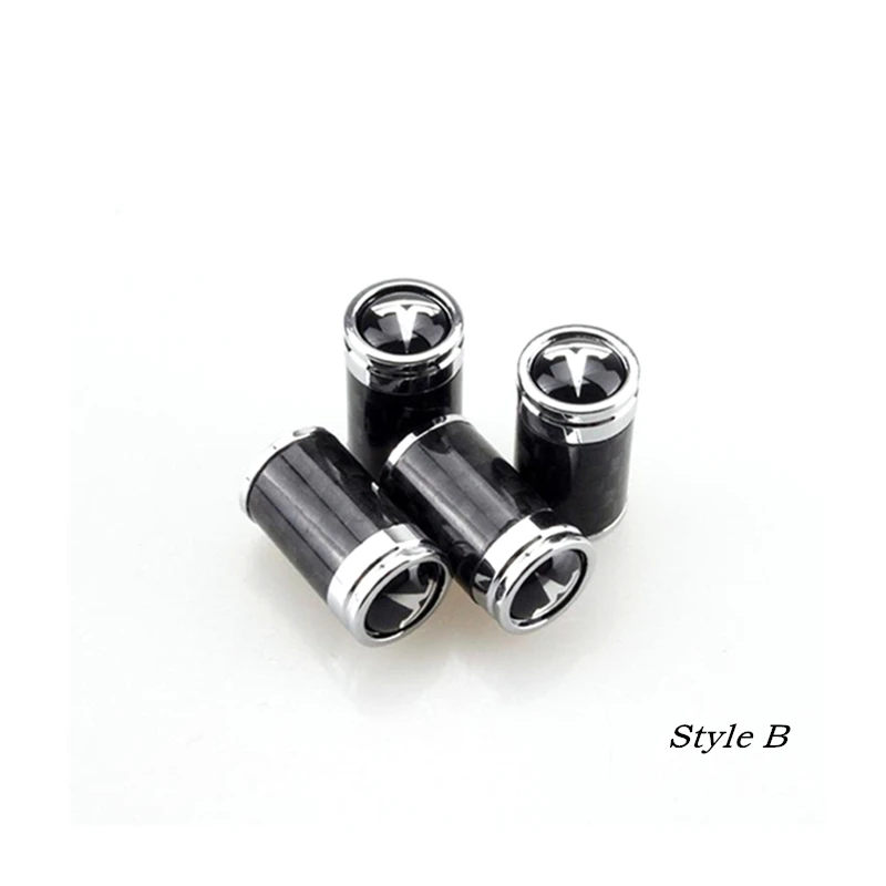 Колпачки на клапаны автомобильных шин из углеродного волокна 4 шт. эмблема