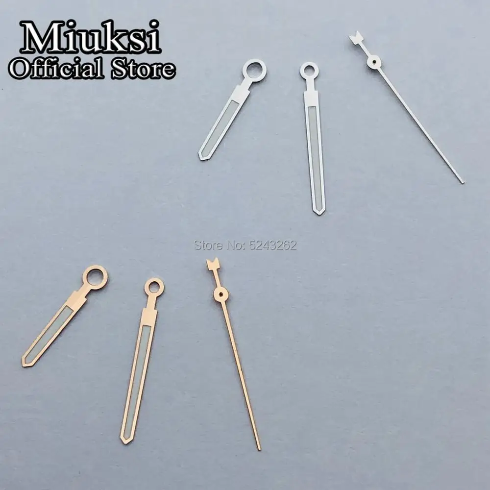 Часы Miuksi серебристые розовые золотистые зеленые светящиеся руки подходит для