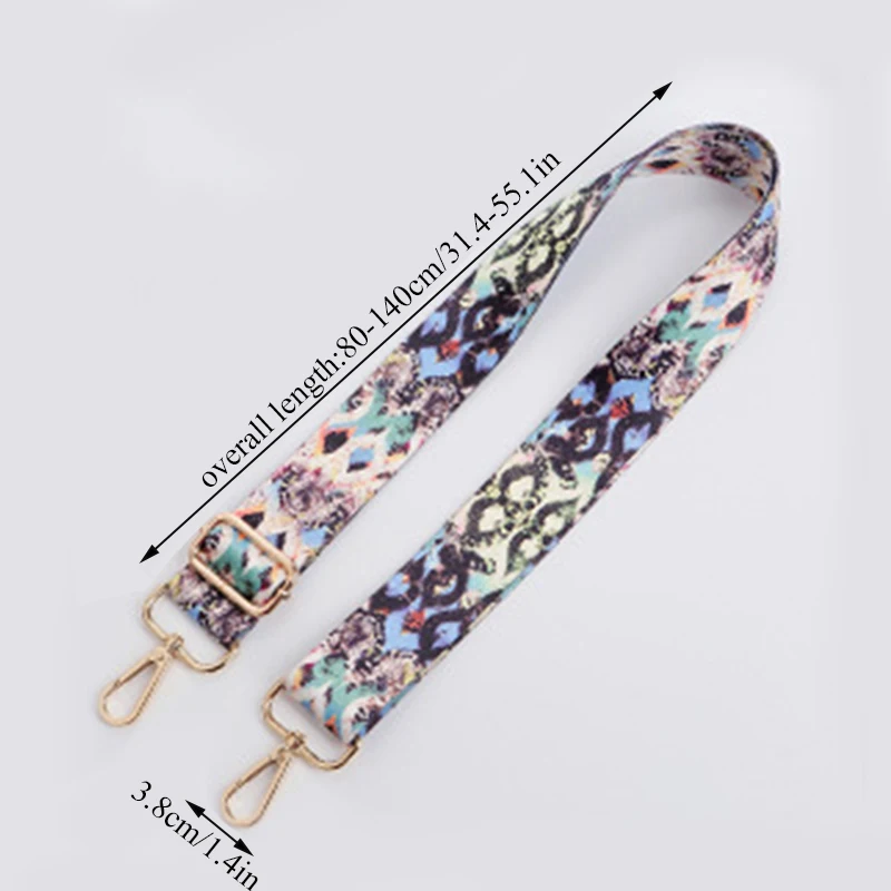 

Ethnic Style Colorful Webbing Shoulder Bag Strap Ladies Bag Accessories Adjustable Wide Belt Crossbody Messenger Nylon Bag Strap