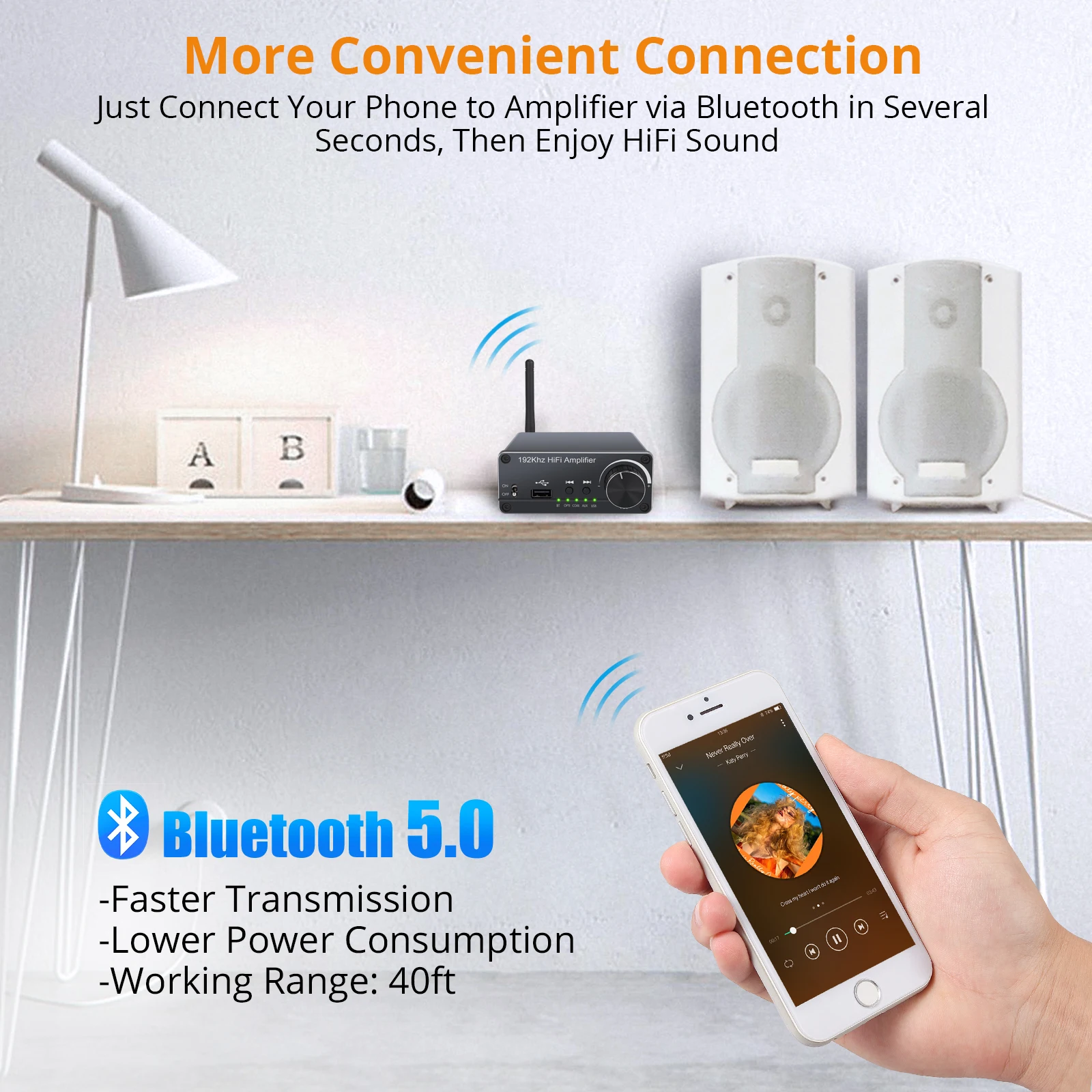ESYNiC 192 кГц аудио усилитель Bluetooth 5 0 100 Вт + Hi Fi цифровой мощности DAC оптический