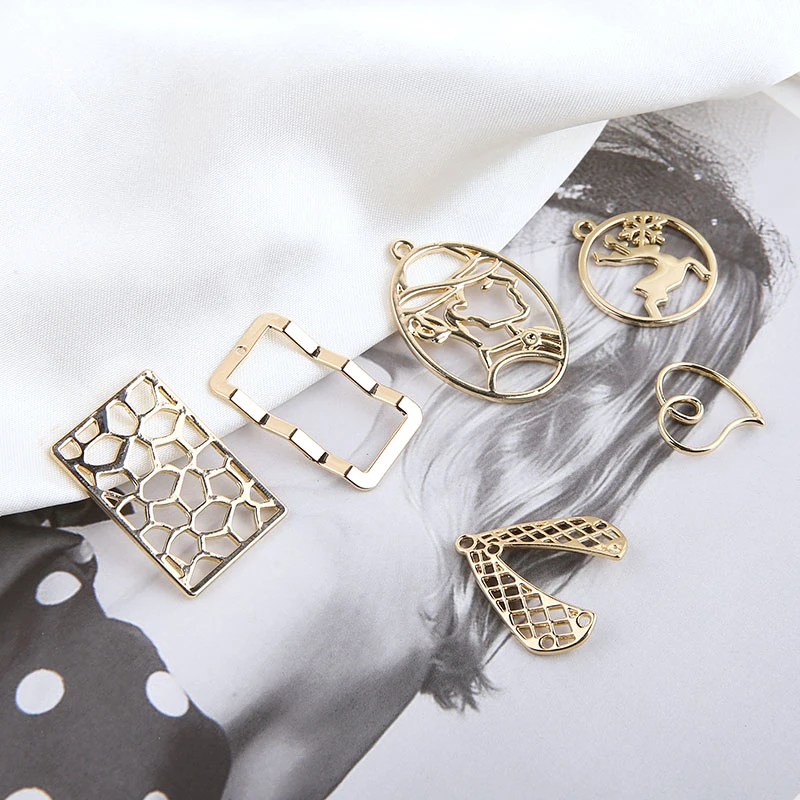 6 шт. Новые Креативные шармы человеческая голова полые геометрические лося