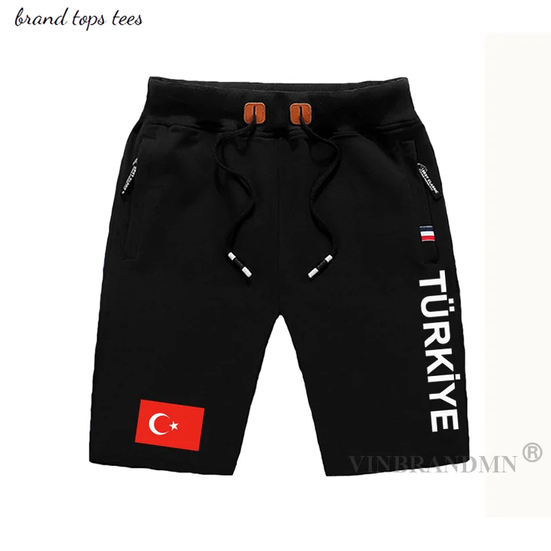 Turkey mens shorts beach new men's board shorts flag workout zipper pocket sweat casual clothing 2021 Turkish Turk country TR