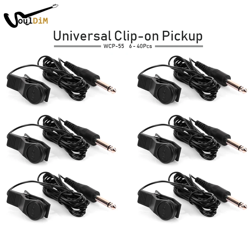 

6pcs Cherub WCP-55 Clip-on Universal Violin Acoustic Guitar Pickup with 1/4" Jack 2.5M Cable Easy to be Attached On Wholesale
