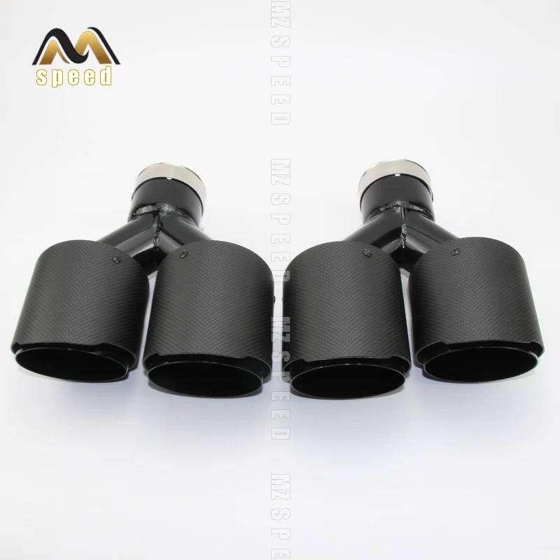 

Car styling Modified exhaust pipe muffler tail throat 304 stainless steel and carbon fiber double outlet tail pipe
