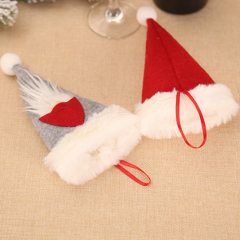 3Pcs Christmas Decorative Tableware Mini Caps Pocket Knife Fork Spoon Holders Table Decoration | Дом и сад