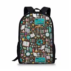 Школьный рюкзак с 3D-принтом для мальчиков и девочек-подростков, повседневная сумка для книг, 16 дюймов, рюкзак