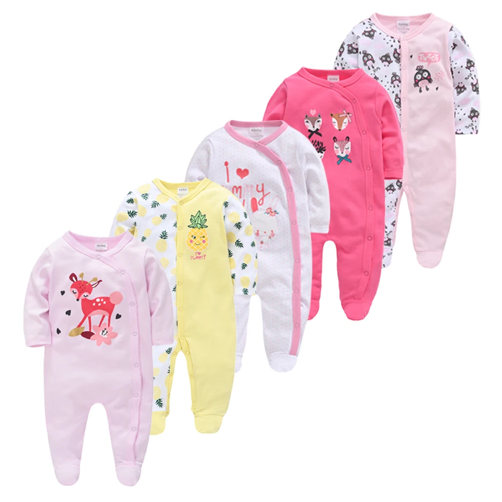 

Honeyzone Newborn Baby Long Sleeve Romper Infant Lovely Print Clothes Baby Soft Pajama Winter Warm Jumpsuit Bebe Fille Naissance