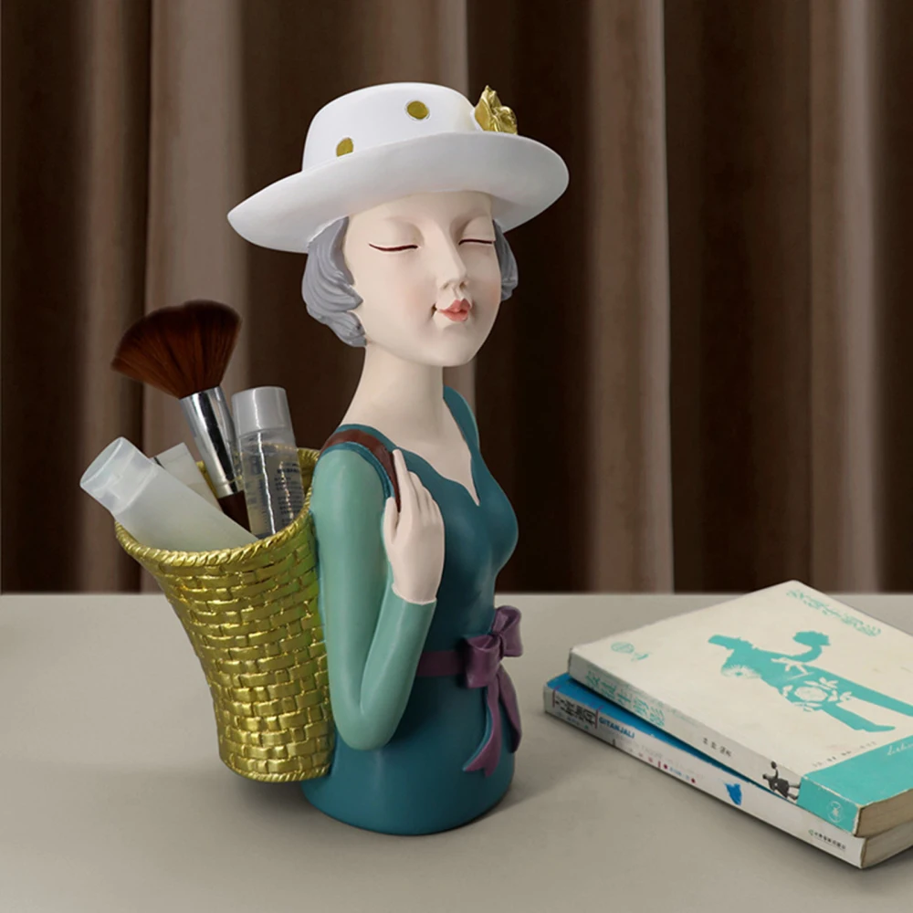 

Girls Flower Vase Statue Resin Creative Art Home Decor Ceramic