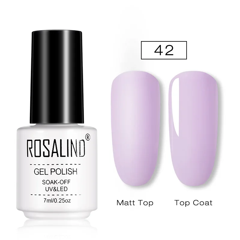 RC42 ROSALIND матовый Гель-лак для ногтей, УФ светодиодный, лампа для маникюра, для ногтей, полуперманентный, 7 мл, Гель-лак, Базовое покрытие - Цвет: RC42