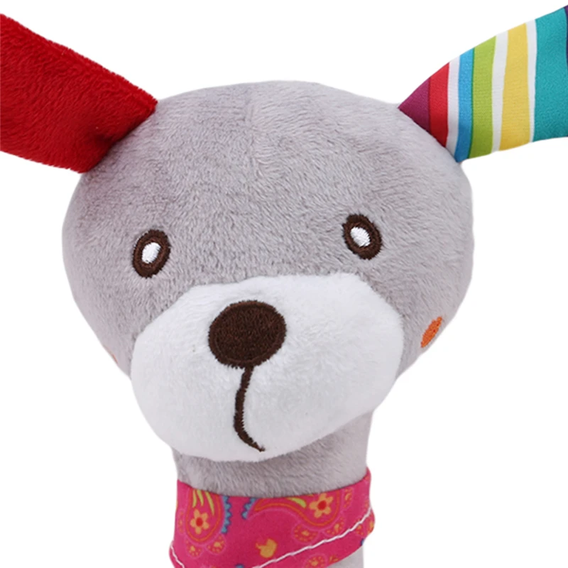 

Lovely Animal Musical Ring Bell BB Plush Rattle Soft Cute Cartoon Baby Kid Toy Squeaker Early Educational Doll New Arivals