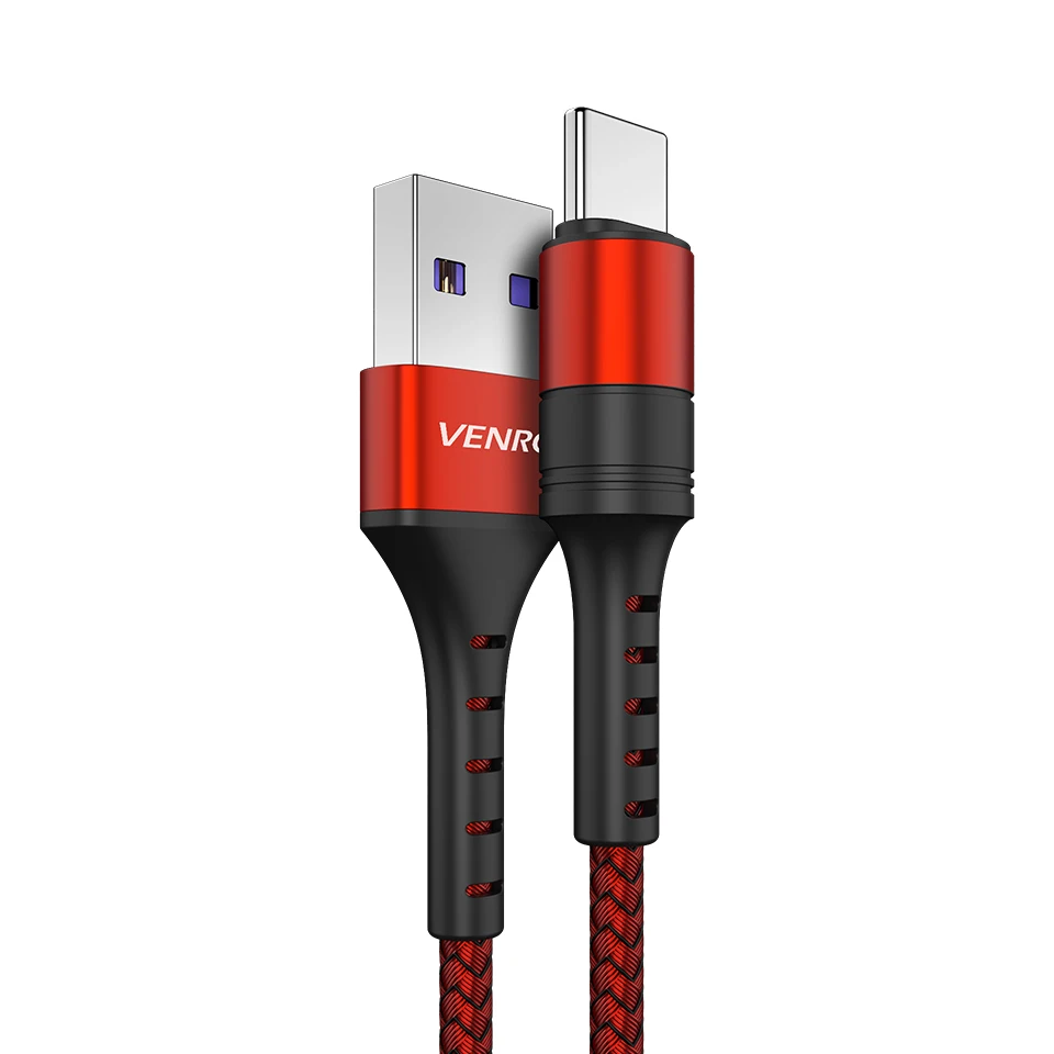 Red 1 м 2 м type C USB Cabe 5A супер зарядка Kable для huawei Honor mate 20 P30 P20 Pro QC3.0 Быстрая зарядка USBC шнур нейлоновый провод для передачи данных - Цвет: Red