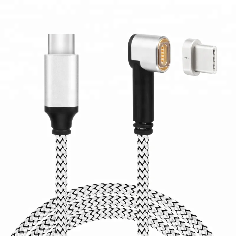 Black White Type C 2 м 87 Вт Магнитный PD type C к usb type C кабель для быстрой зарядки 4.5A USB C кабель для зарядного устройства для Macbook Pro air huawei samsung S9 S10 - Цвет: Black White Type C