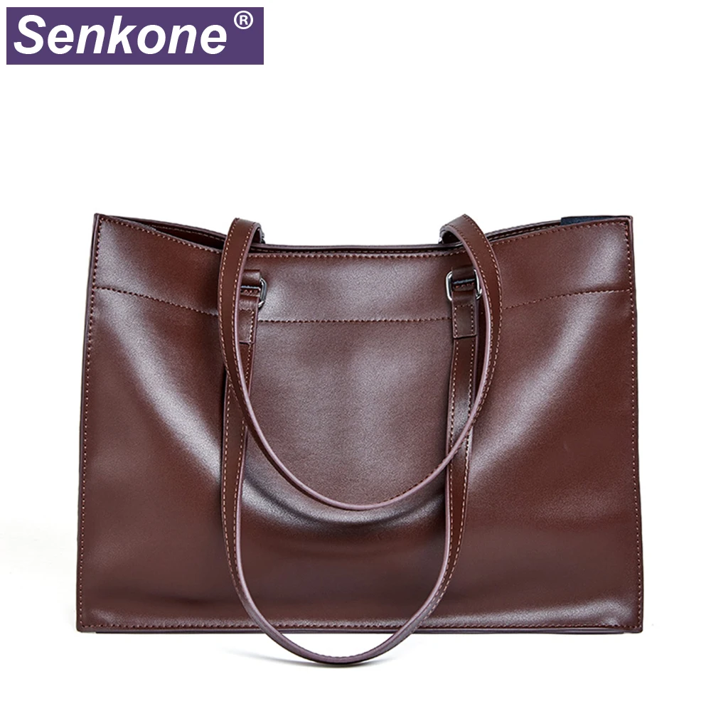 

Large Women Genuine Leather Handbags Ladies Retro Elegant Shoulder Bags Simple Design Women Shopping Bag Big Bucket Bag Totes