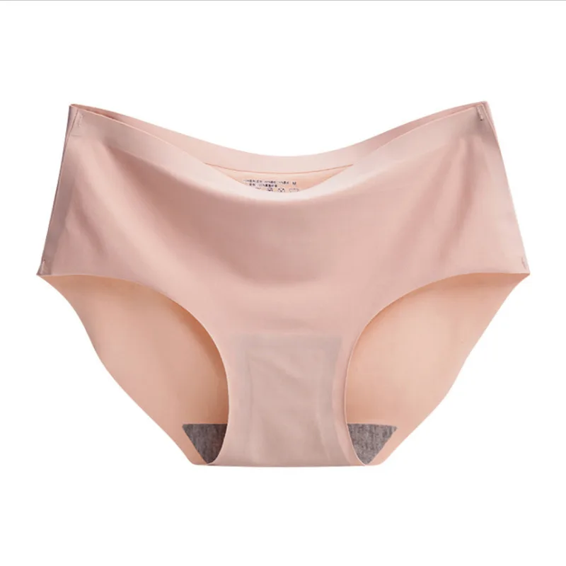 

Seamless Panties Women Sexy Panties Briefs Ice Silk Underwear Women Set 3pcs Sexy Lingerie String Femme Bragas Solid White