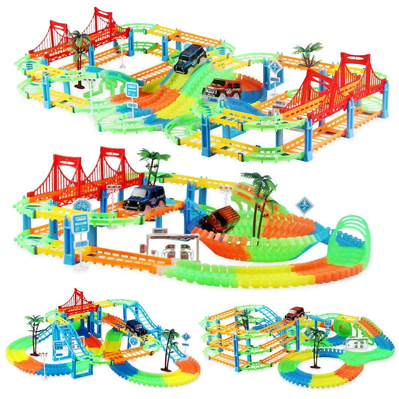 Железная дорога волшебный слот трюки гоночный грузовик гибкие игрушки для