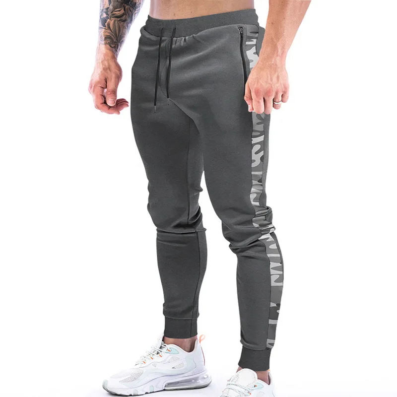 

Men's Hip Hop Sweatpants Fitness Joggers 2021 Spring Male Side Leopard High Street Hip Long Trousers Harem Pants Sweatpant