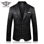 Мужской повседневный Блейзер Plyesxale, черный приталенный пиджак, сценическая одежда для вечерние, Q47, осень 2022