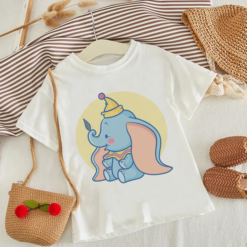 

Disney Dumbo Elephant Graphic Print T-shirt Children New Summer Aesthetic Top Unisex T Shirt Fashion Tshirt Tee Harajuku Style