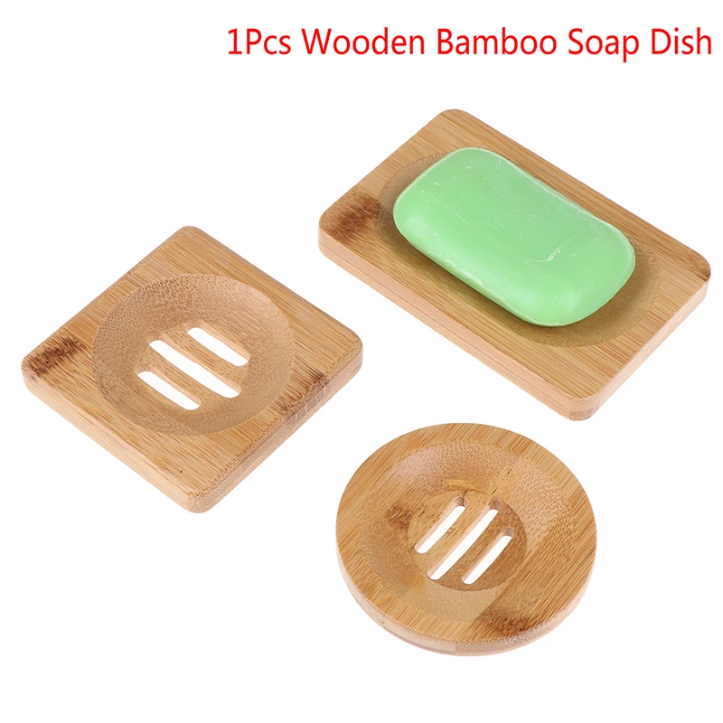 

Soap Tray Holder Storage Soap Rack Plate Box Container for Bath Shower Plate Bathroom Wooden Bamboo Natural