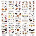 Тату-наклейки на Хэллоуин для детей, временные искусственные татуировки, светящаяся паста на лицо, руки, ножки для детей, боди-арт, декоративная наклейка