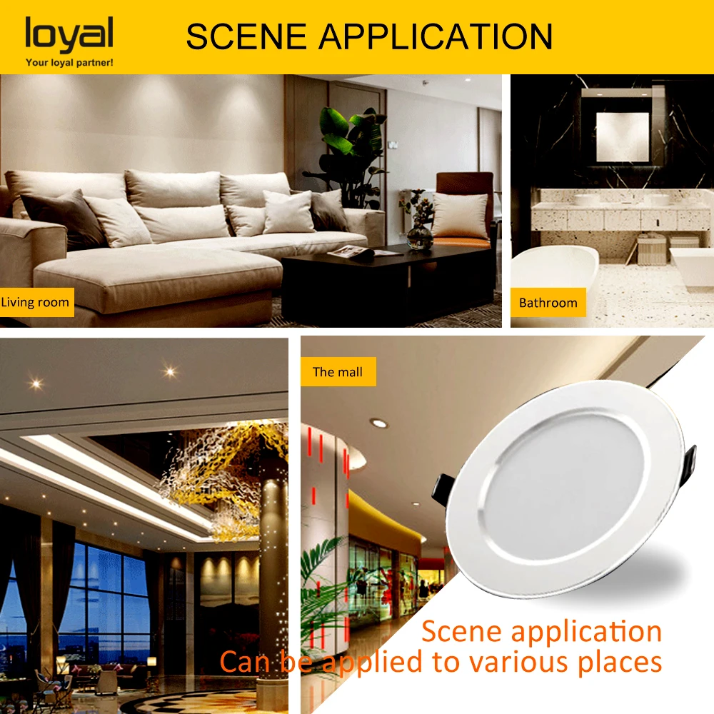 Круглая Встраиваемая Светодиодная потолочная лампа 6 Вт 8 12 16 220 В|Полочные