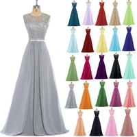 a line chiffon lace boat neck sashes elegant bridesmaid dresses wedding party formal prom evening floor length corset back