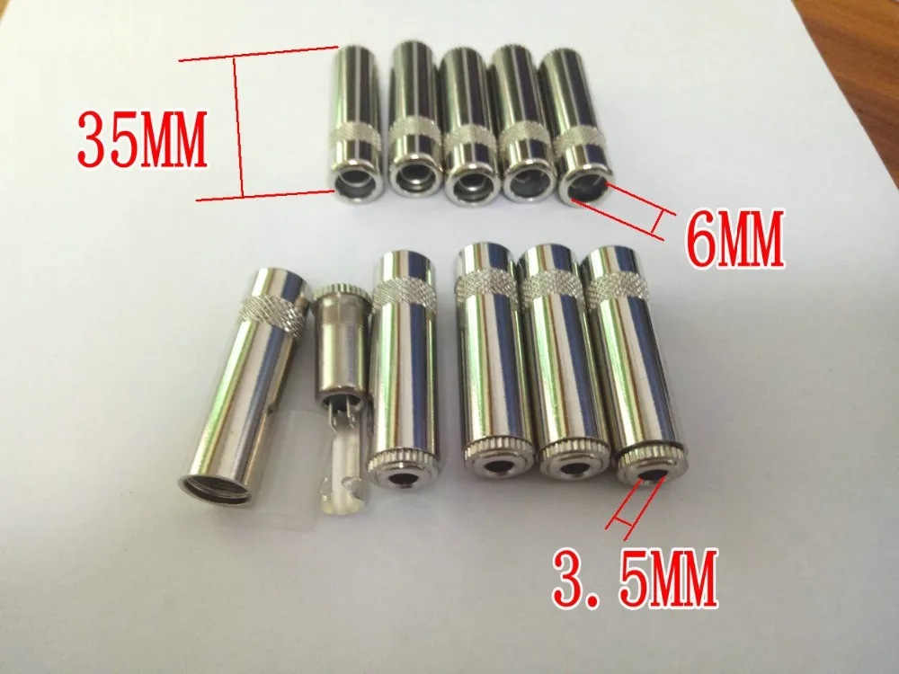 20 шт Латунь 3 5 мм стерео аудио разъем наушников кабель адаптер Новый|Соединители|