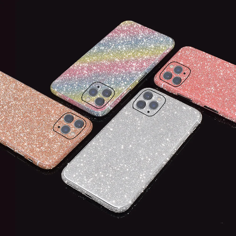 Роскошные блестящие наклейки на телефон для iPhone 11 Pro Max заднюю панель 7 8 Plus X XR XS MAX 12