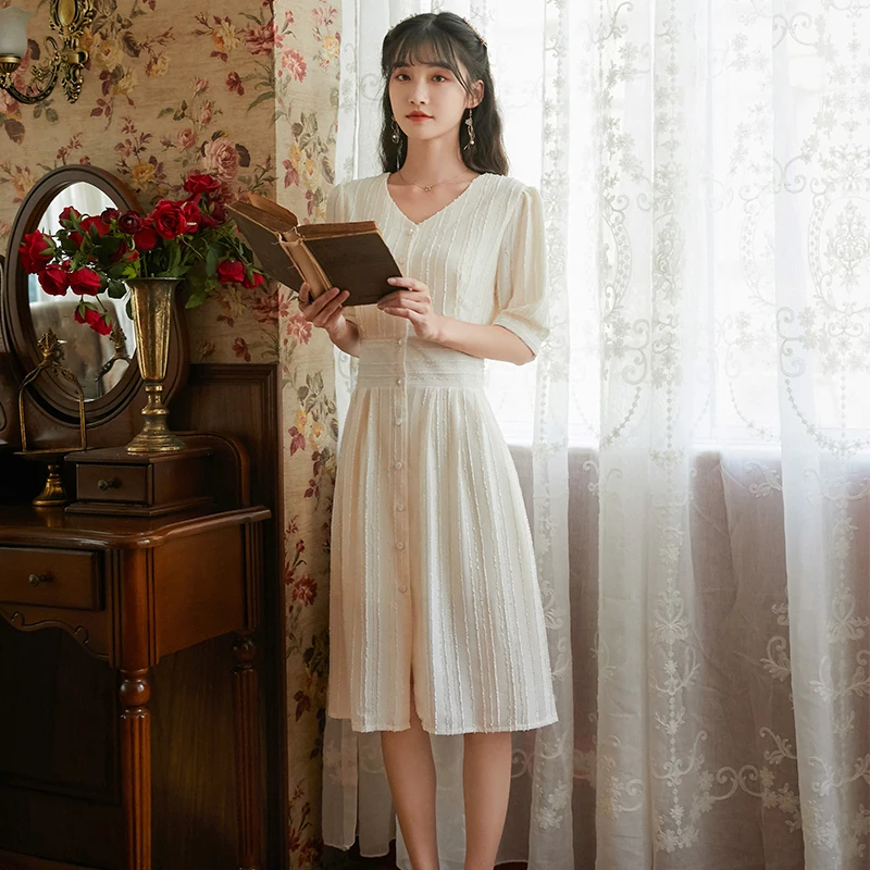 

COIGARSAM French Style Chiffon Women Long dress New Summer High Waist Dresses Light Green Apricot 8525