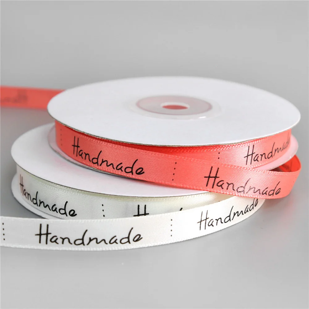 

3/8'' (10mm) 25 Yards Handmade Printed Polyester Ribbon Birthday Wedding Party Decoration DIY Material Gift Packaging Accessorie
