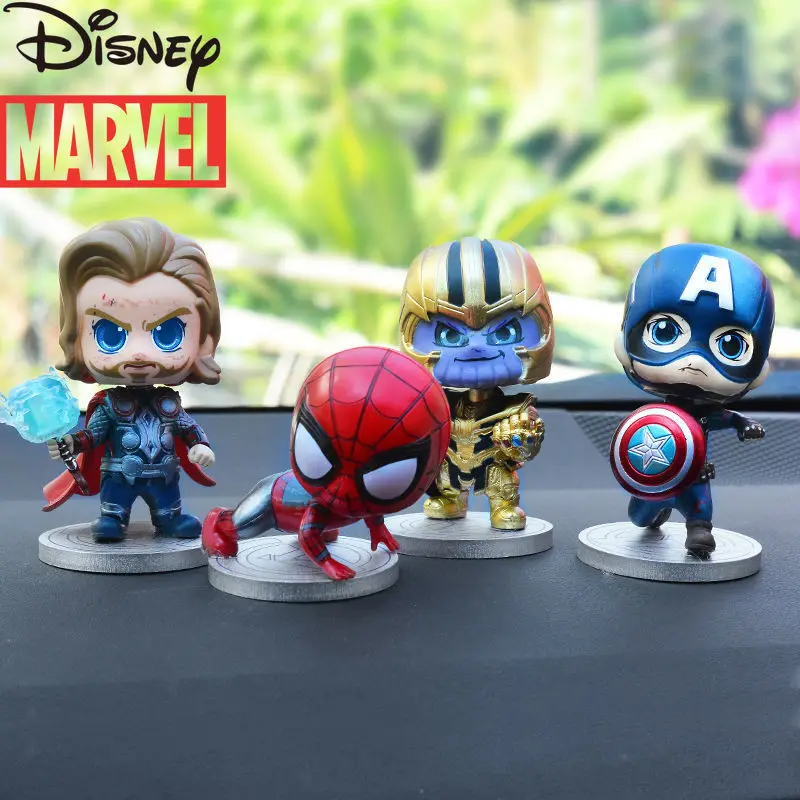 

Disney Cute Cartoon Marvel Avengers Car Decorations Will Shake His Head Captain America Model Family Car Decorations