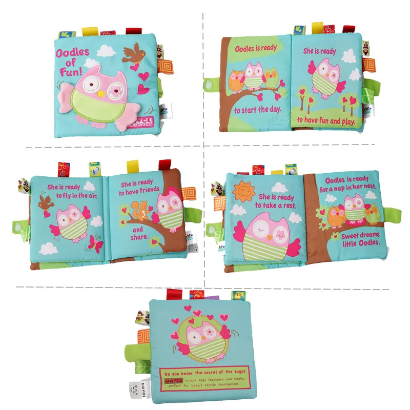 

Baby Ring Toys Animal Identification Soft Cloth Baby Storybook Baby Early Learning Education Children Cloth Book Cute Baby Toys