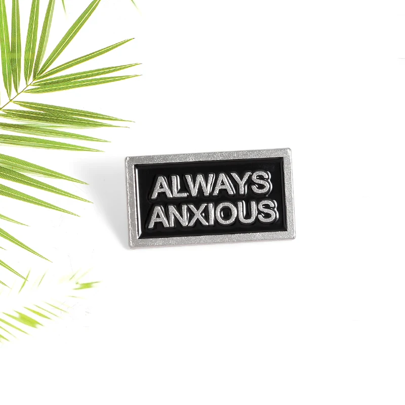 Буквы и замок черная эмалированная булавка всегда волнующая металлическая брошь