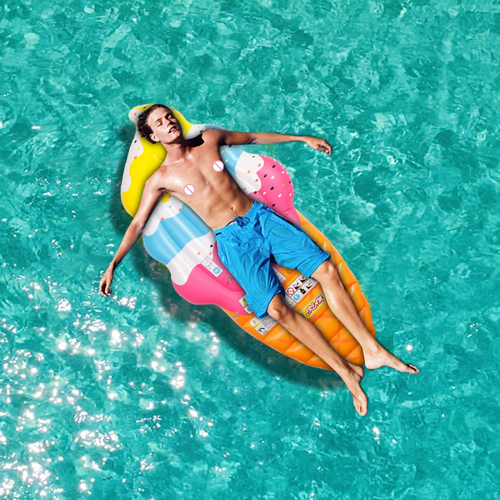 

Надувной матрас для мороженого, плавающий Плетеный плот для серфинга, летний пляжный матрас, водная игрушка для вечеринки, милая воздушная ...