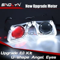sinolyn headlight lenses led angel eyes bi xenon projector 2 5 h1 hid led lens h4 h7 9005 9006 car lights accessories tuning diy
