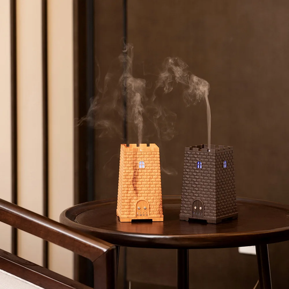 

USB Humidifier Home Air Purifier Freshener Ultrasonic Essential Oil Diffuser Wood Grain Mist Maker with Magic Night Lamps