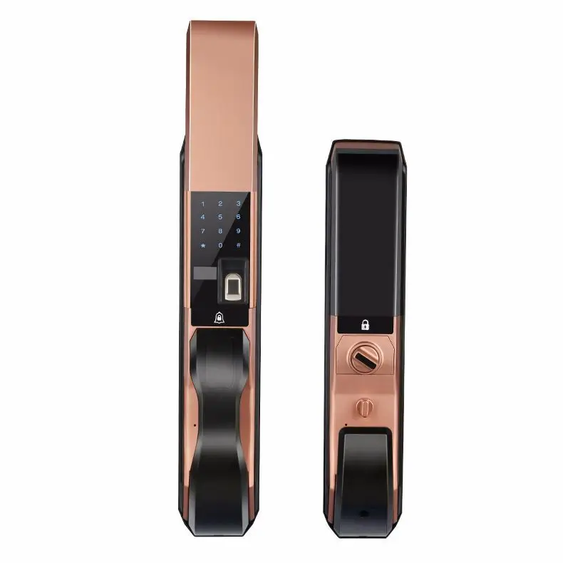 Rose gold Автоматический замок с отпечатком пальца для домашней безопасности, Умный домашний электронный дверной замок с удаленным разблокированием отпечатков пальцев, Умный Замок - Цвет: Rose gold
