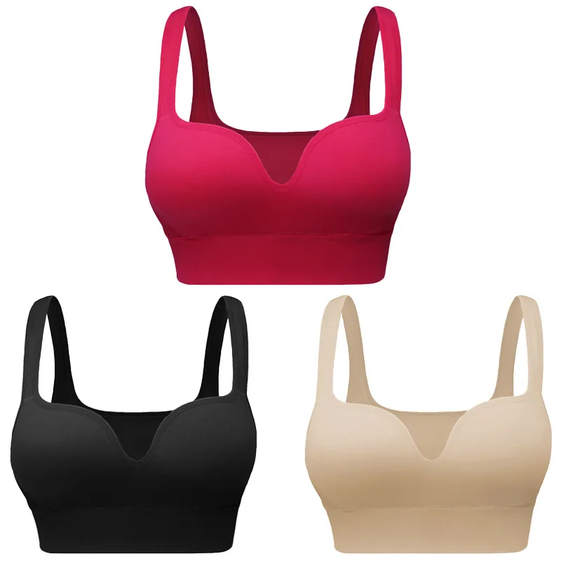 2020 New Women Stereo 3D Cup No Steel Ring Running Sports Bra Gathered Vest Sleep Fitness Sports Underwear One-Piece Push Up