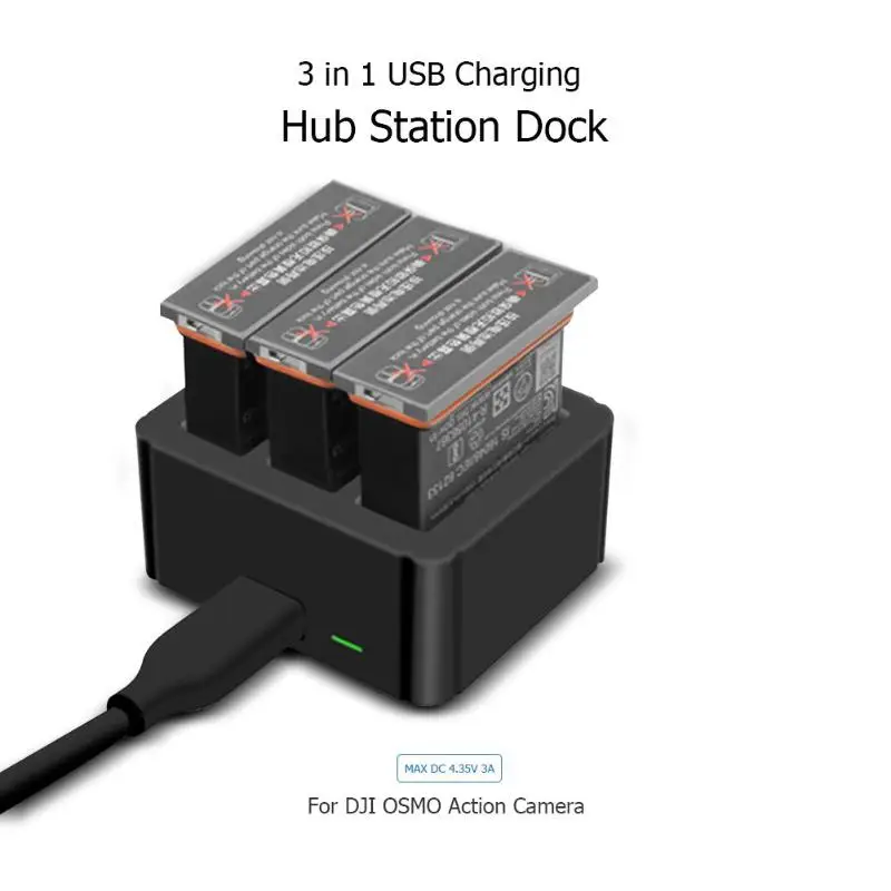 3 в 1 USB зарядное устройство type-C зарядный порт Аккумулятор ящик для DJI OSMO действие