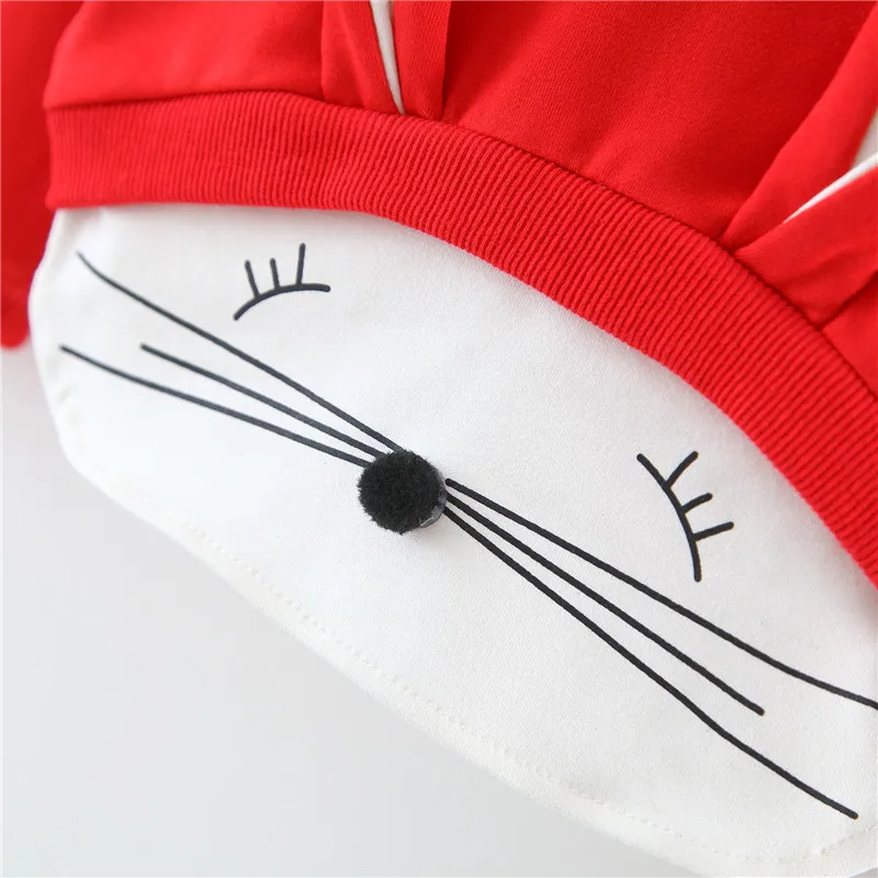 Весенне осенние Топы для маленьких девочек хлопковая толстовка с капюшоном