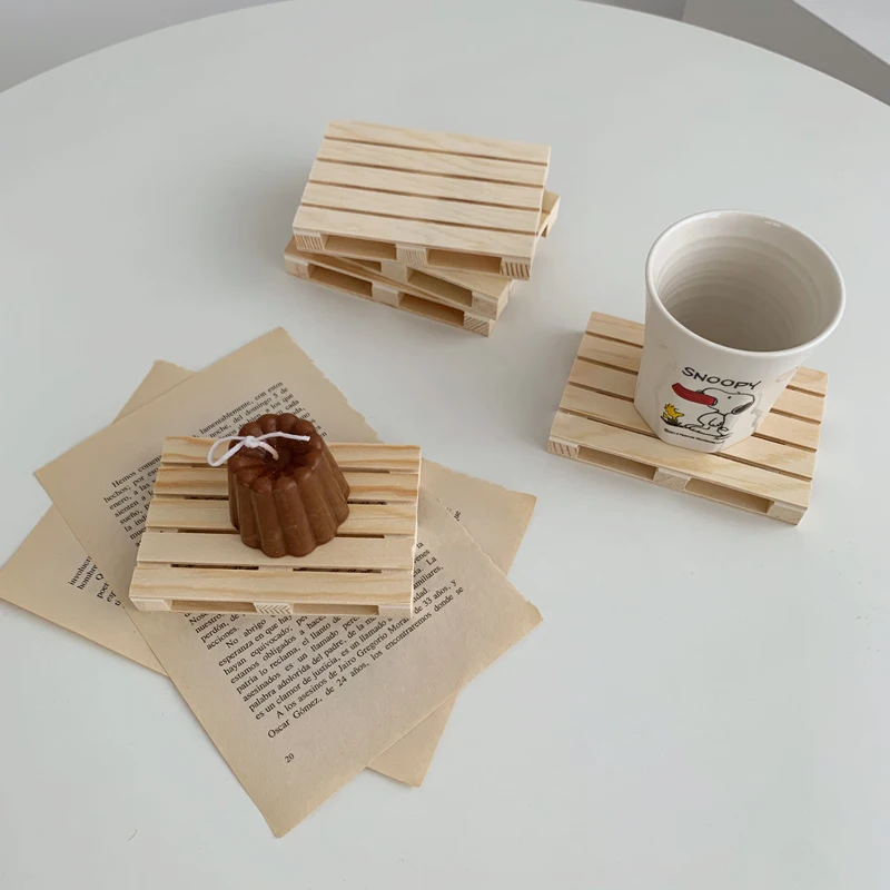 Деревянный поддон подстаканник для чашки винтажные подставки напитков поднос