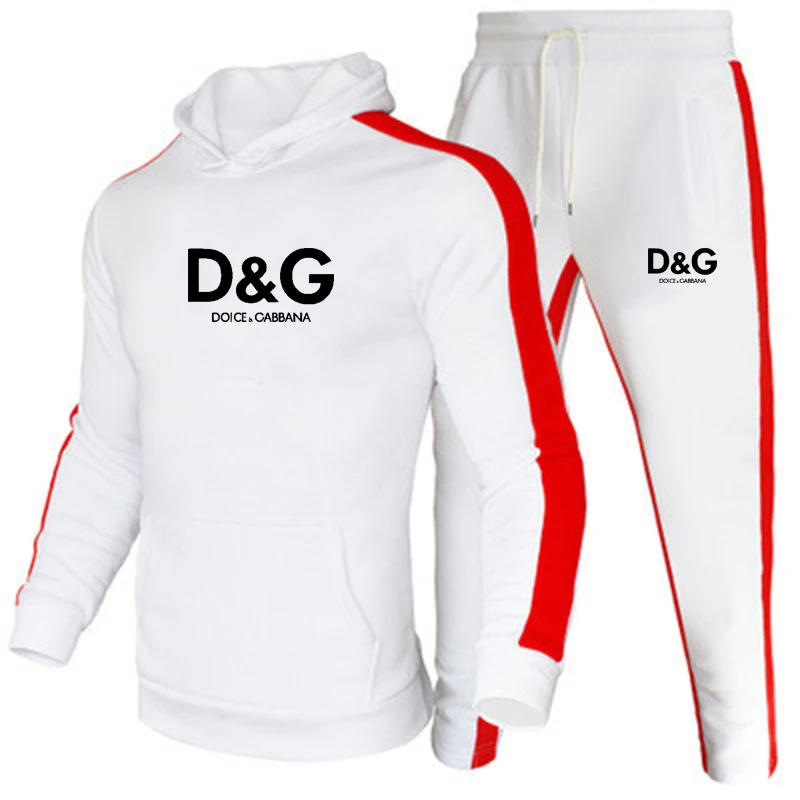

Patchwork sportswear suit 2021 autumn and winter hooded men's men's thick casual sportswear men's 2-piece sweatshirt + sweatpant