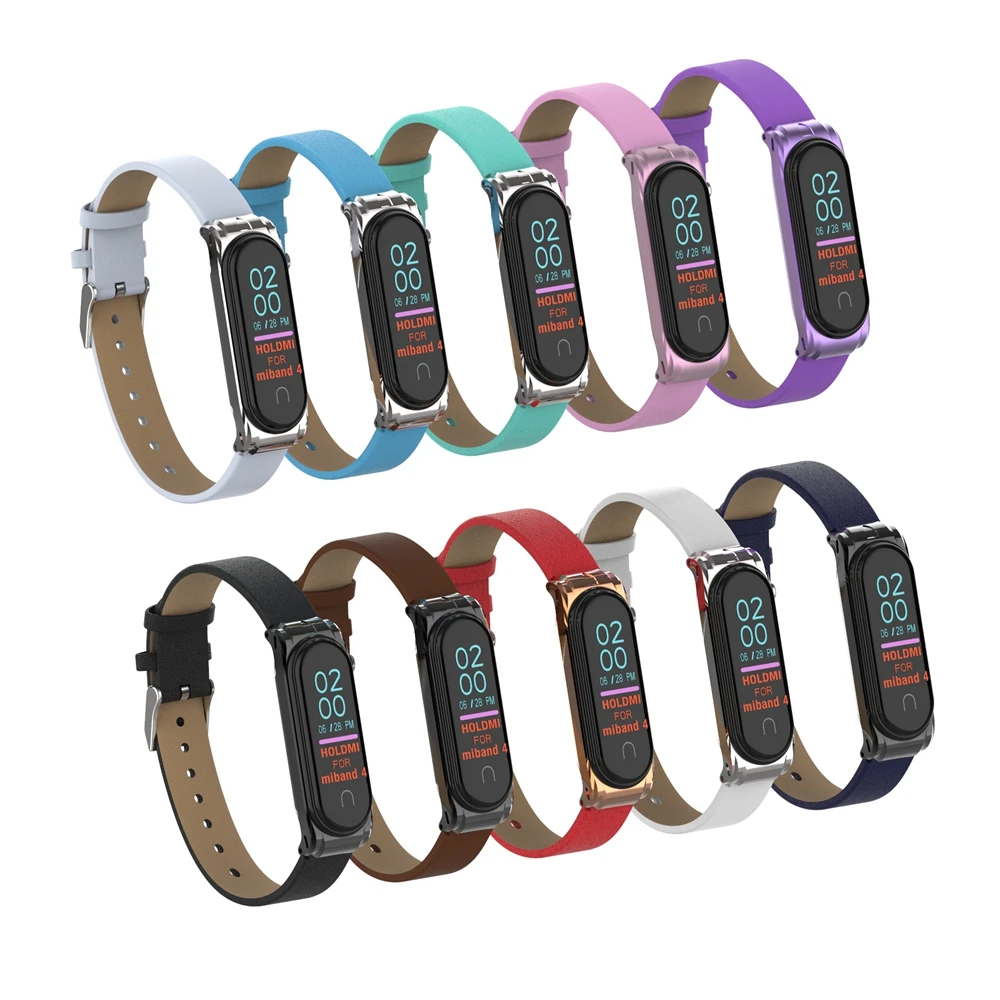 Ремешок для часов из искусственной кожи Xiaomi mi 3 Band 4 спортивный ремешок Смарт часы