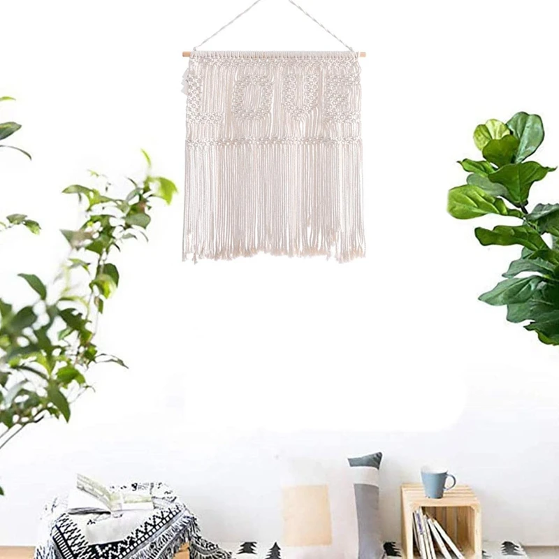 

Macrame Woven Wall Hanging Boho Chic Bohemian Room Geometric Tapestry Art Beautiful Dorm Room Decoration 60cm