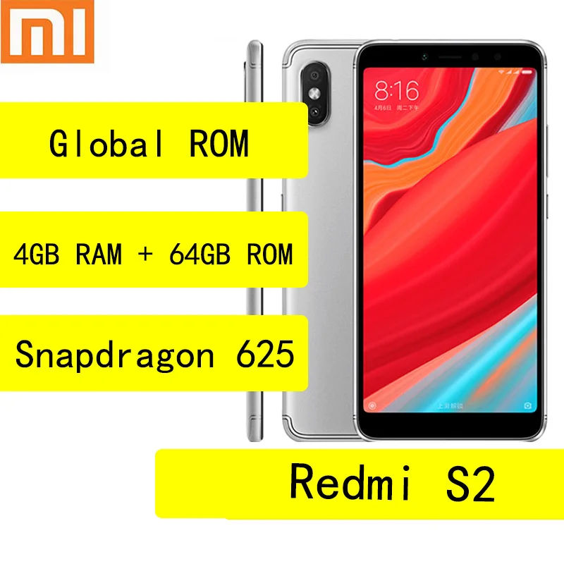 

Смартфон Xiaomi Redmi S2, 4 + 64 ГБ, 16 Мп, мА · ч, Android, 4G LTE