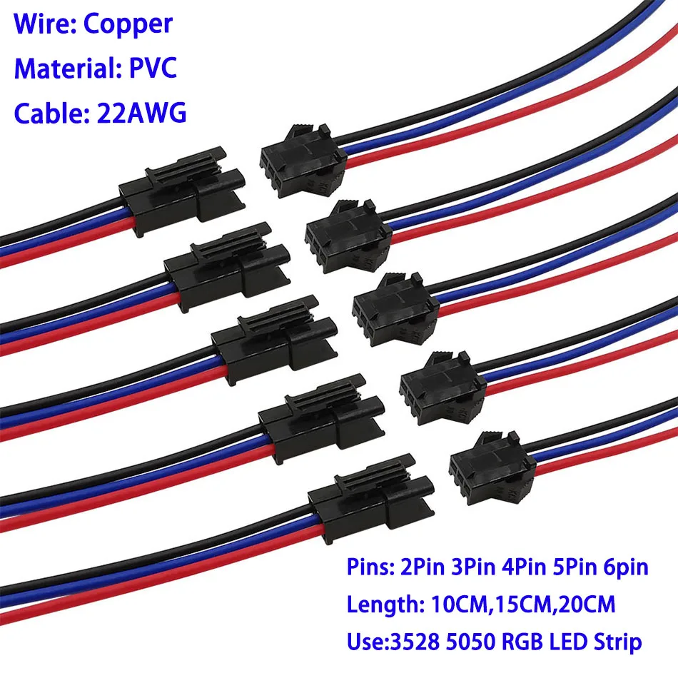 Детские носки 5 пар/10 шт. JST Светодиодные ленты Разъем 2/3/4/5/6 контактный разъем