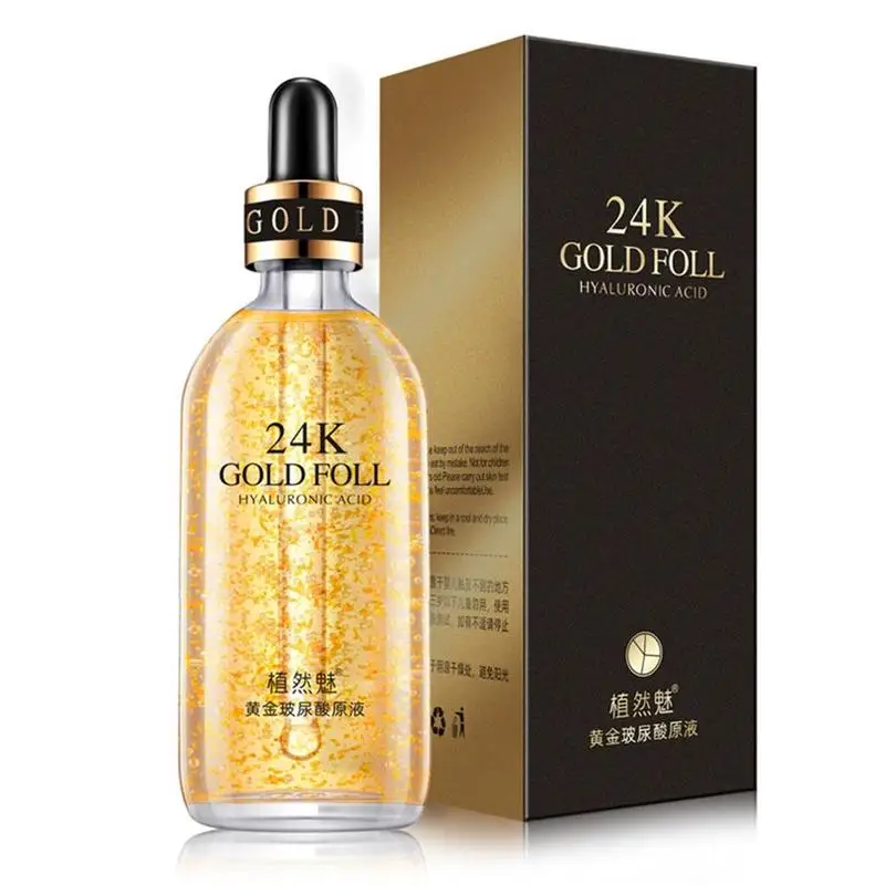 

100ML 24K Gold Tense Moisture Essence Pure Hyaluronic Anti Acid Essence Serum Skin Gold Nicotinamide Care Liquid L5F6