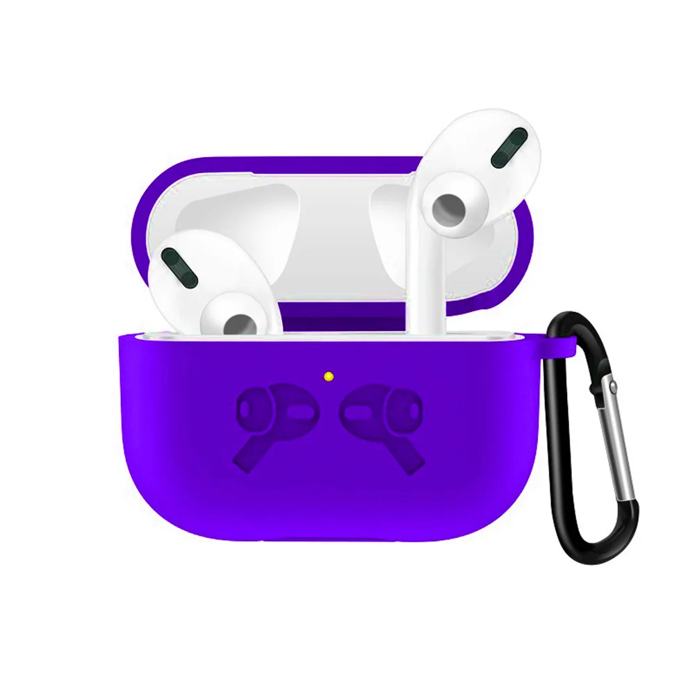 Силиконовый чехол для Airpods Pro, чехол, беспроводной Bluetooth для apple airpods pro, чехол, чехол для наушников, чехол для Air Pods pro 3, Fundas - Цвет: Purple