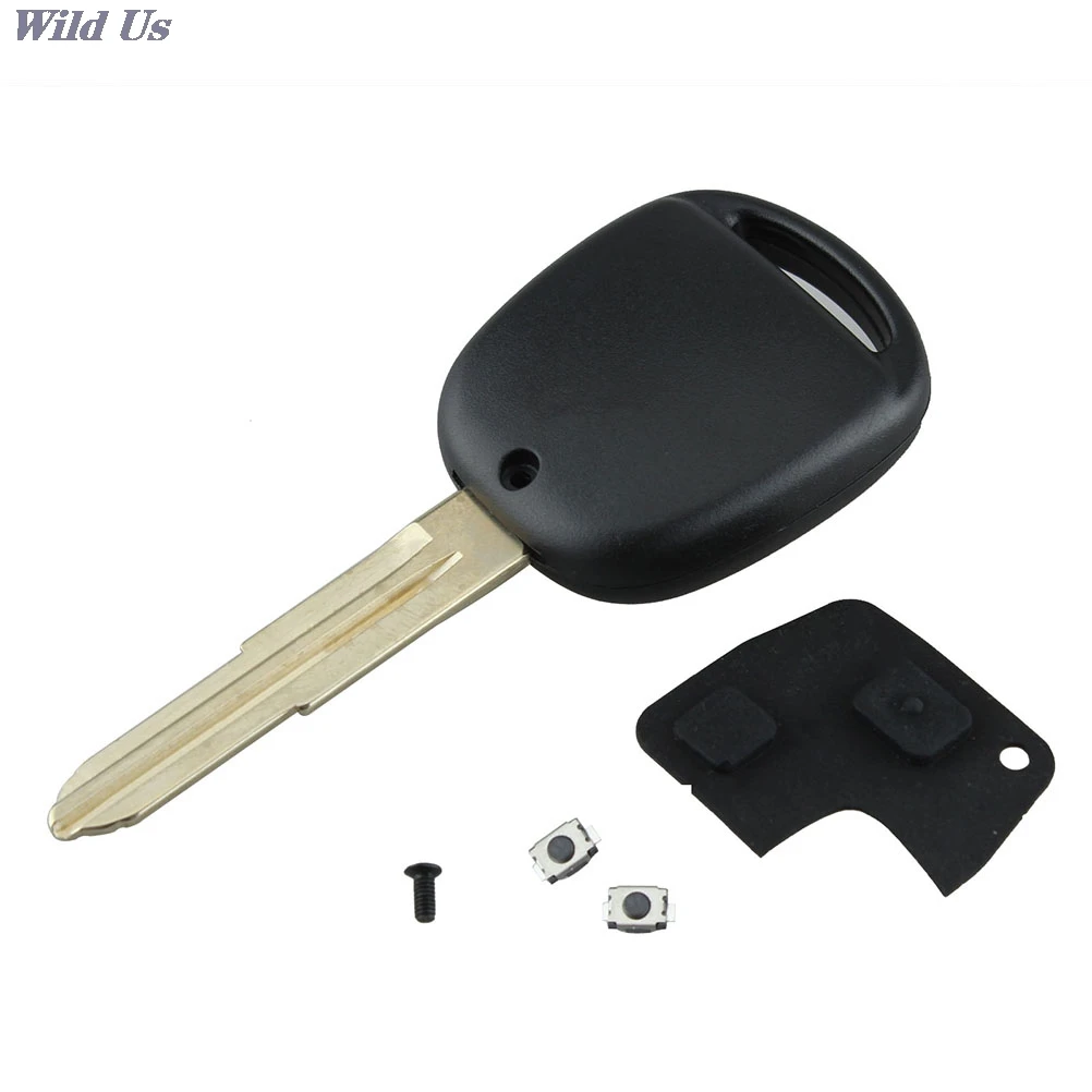 

2 Button Remote Key Shell Rubber Pad Switch Blade Repair Kit For Toyota Yaris