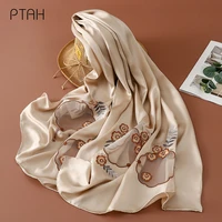 ptah autumn silk scarves for women 100 mulberry silk shawl wrap scarves winter temperament elegant scarves ladies 18065cm